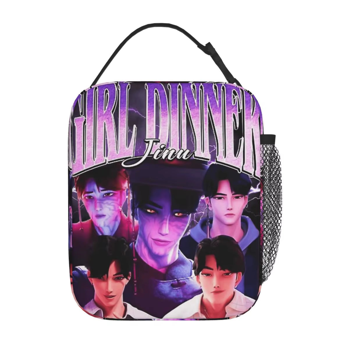 Kpop Demon Slayer Snack Attack Tote: The Ultimate Lunchbox for Anime Aficionados and Tiger Enthusiasts!