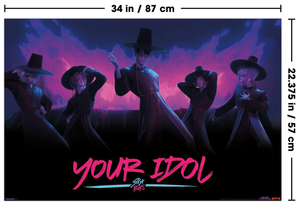 Netflix Kpop Demon Hunters (2025) - Saja Boys Demon Dance Wall Poster, 22.375" X 34"