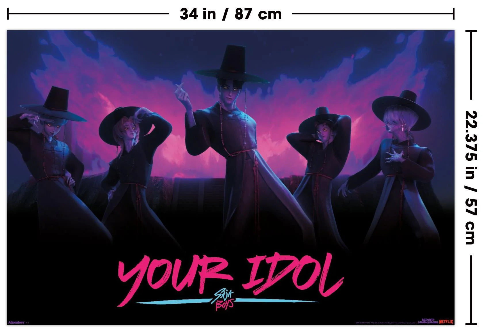 Netflix Kpop Demon Hunters (2025) - Saja Boys Demon Dance Wall Poster, 22.375" X 34"