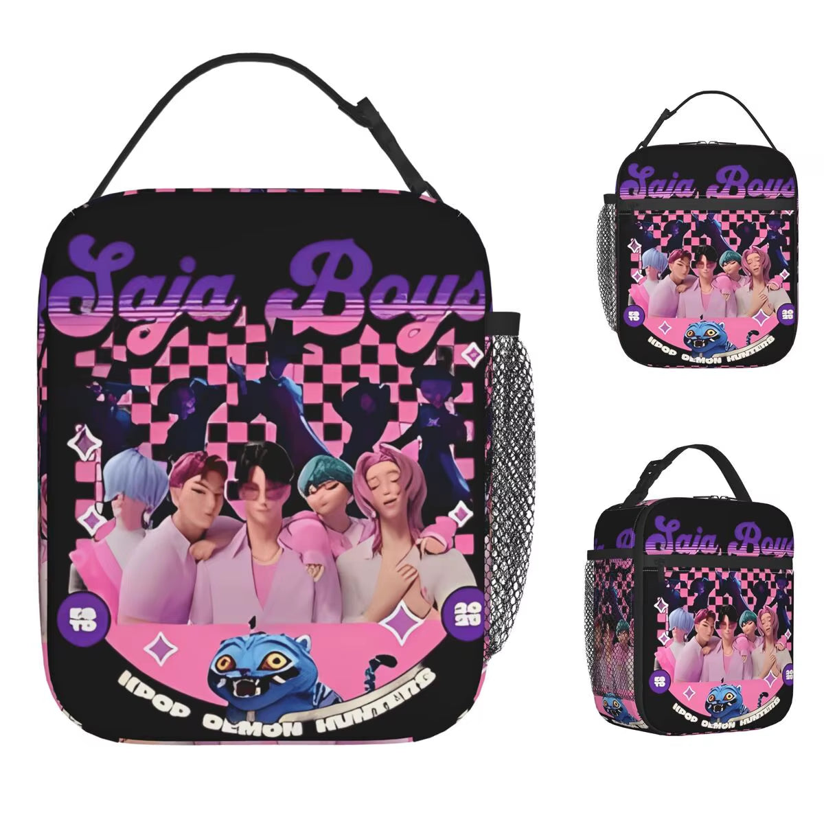 Kpop Demon Slayer Snack Attack Tote: The Ultimate Lunchbox for Anime Aficionados and Tiger Enthusiasts!