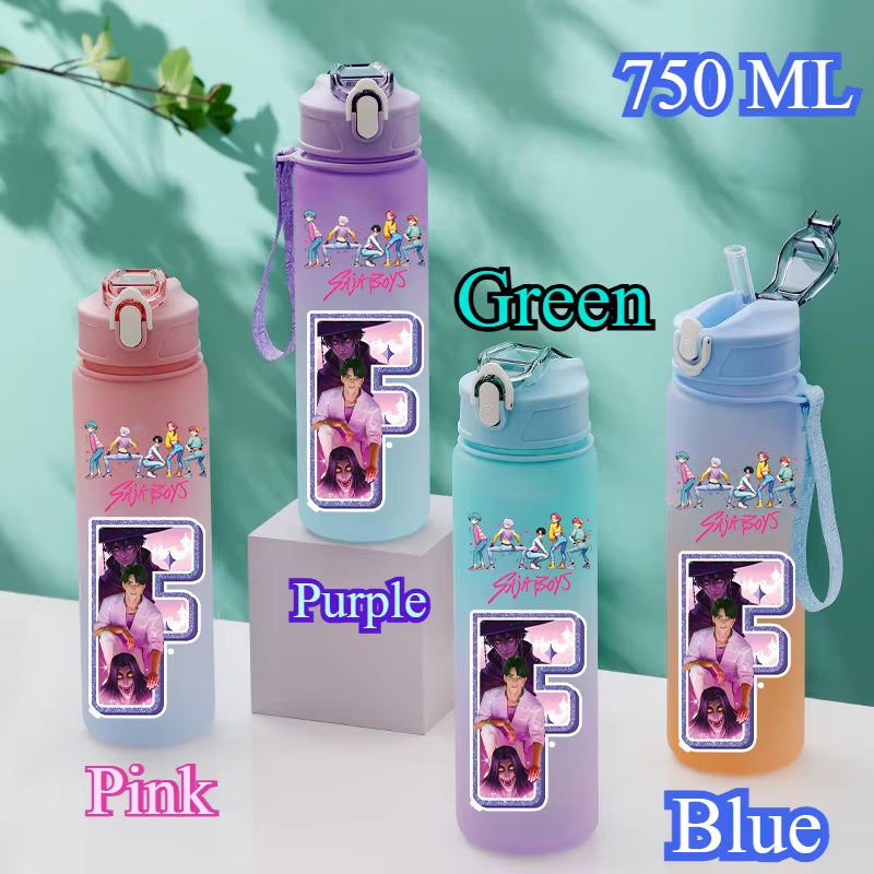 750Ml Kpop Demon Hunters Water Bottles Letter A-Z Girl Straw Drinking Cups Gourd K-Pop Rumi Mira Zoey Jinu K Pop Saja Boys