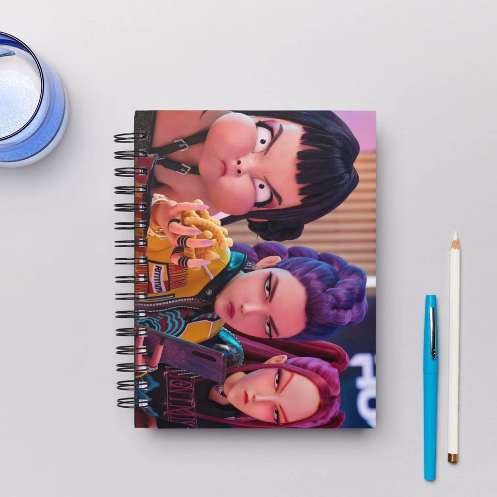 Anime Movie K-Pop Demon Hunters Notebooks A6 Stationery Coil Writing Pads for Students School Supplies Office Accessories Gift