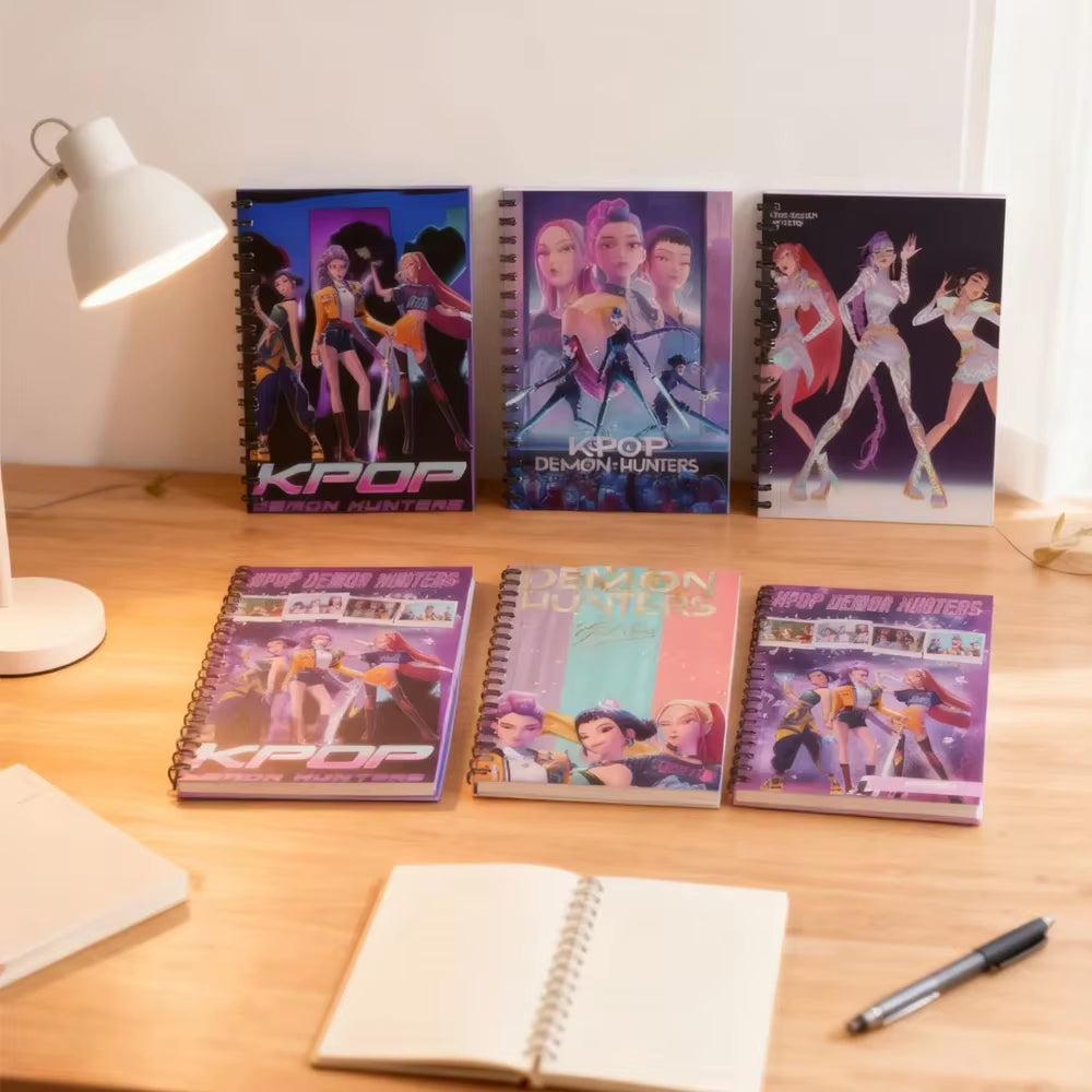 Anime Movie K-Pop Demon Hunters Notebooks A6 Stationery Coil Writing Pads for Students School Supplies Office Accessories Gift