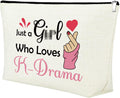 Korean Drama Gifts for Women Makeup Bag Birthday Gifts for K Drama Lovers Cosmetic Bag for K Pop Lovers Fans Thanksgiving Christmas Retirement Present Travel Pouch White
