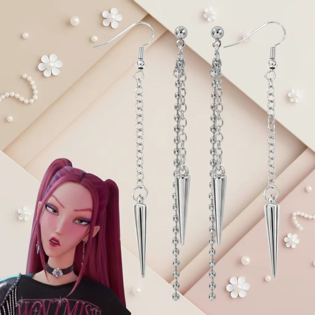K-Pop Demon Hunters Jewelry,Mira Earrings,Brincos Mira-K-Pop Caçadores De Demô Nios-Cosplay,Kpop Gemstone Collar,Hunter Fan Gift