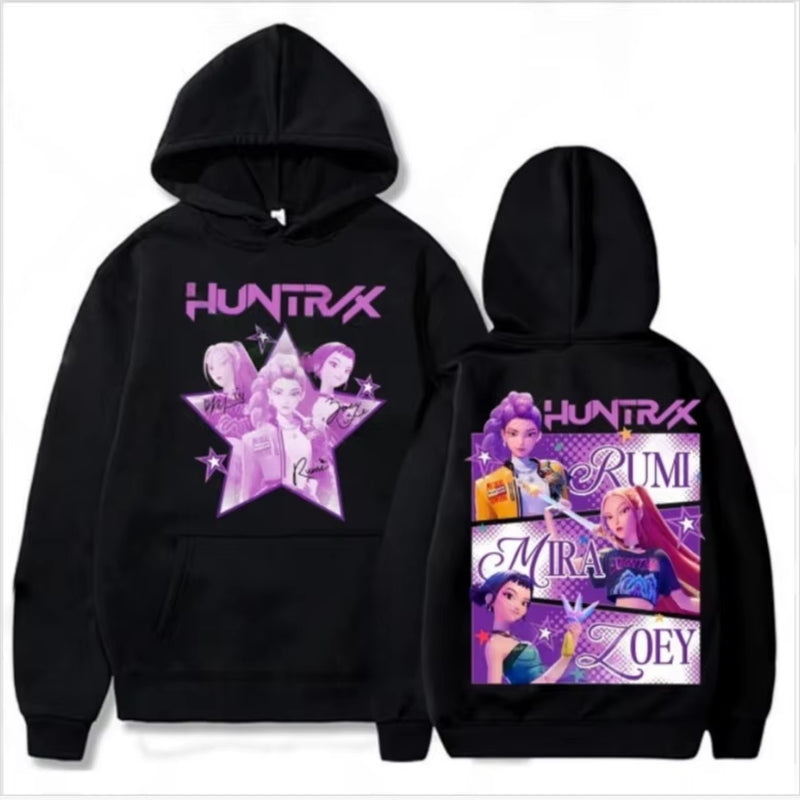 New Trend Fashion Kpop Demon Hunter Hoodie Streetwear Fashion Saja Boy Logo Hooded Sweatshirt Universal for Men and Women