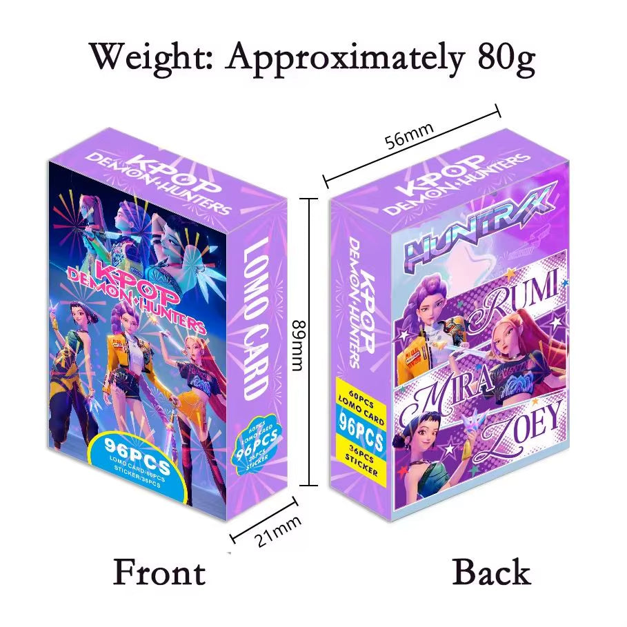 96Pcs K-POP Demon Slayers' Secret Stash: The Ultimate Sajaboys LOMO Cards & Stickers for When You Want to Fight Monsters and Collect Memes!