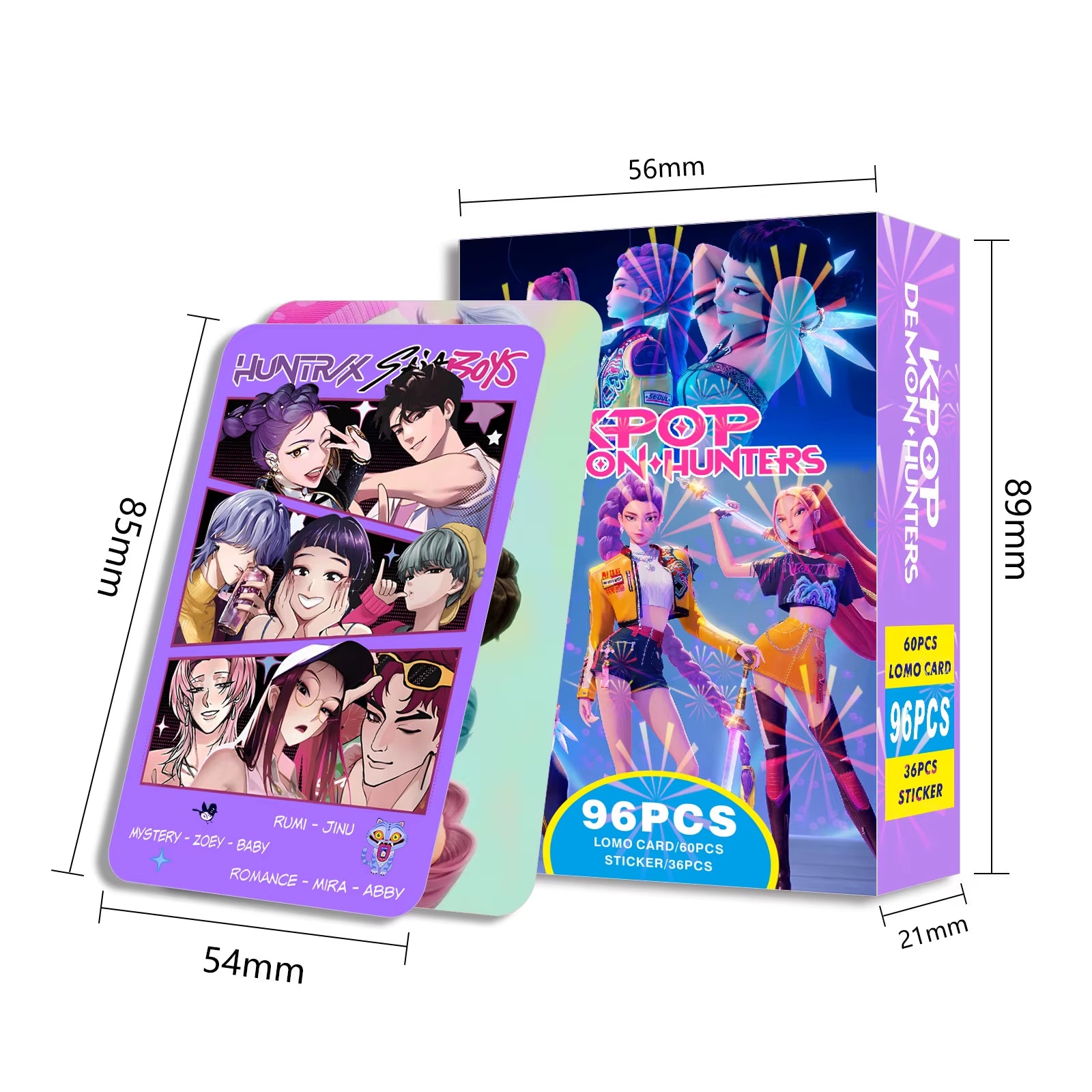96Pcs K-POP Demon Slayers' Secret Stash: The Ultimate Sajaboys LOMO Cards & Stickers for When You Want to Fight Monsters and Collect Memes!